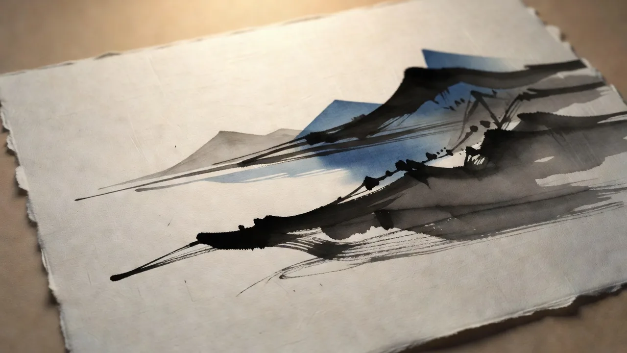 墨絵の抽象ディテール